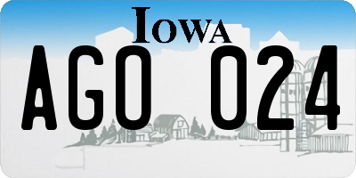 IA license plate AGO024