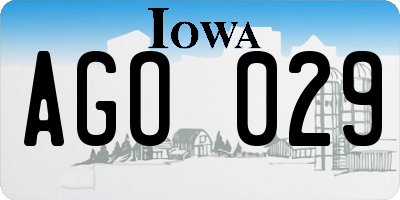 IA license plate AGO029