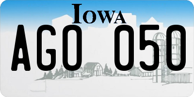 IA license plate AGO050