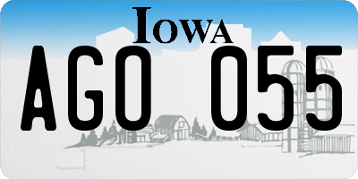 IA license plate AGO055