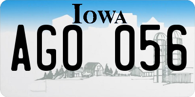 IA license plate AGO056