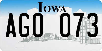 IA license plate AGO073