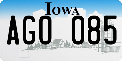 IA license plate AGO085