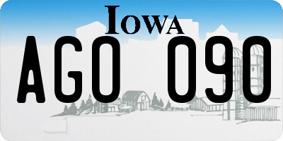 IA license plate AGO090