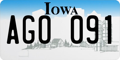 IA license plate AGO091