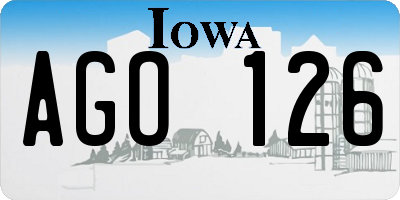 IA license plate AGO126