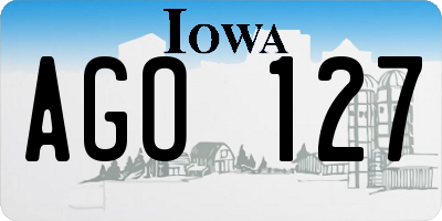 IA license plate AGO127
