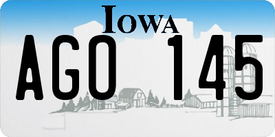IA license plate AGO145