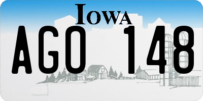 IA license plate AGO148