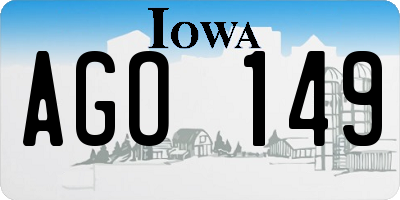 IA license plate AGO149