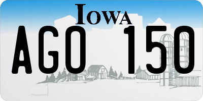 IA license plate AGO150