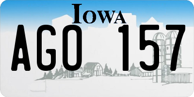 IA license plate AGO157