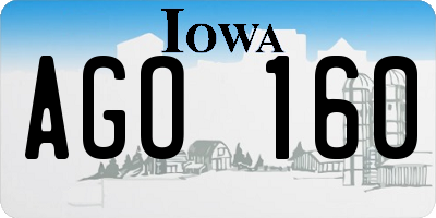 IA license plate AGO160