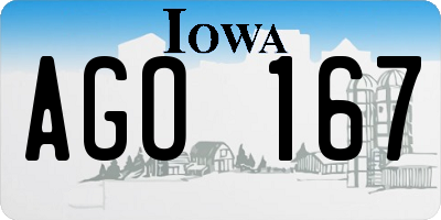 IA license plate AGO167