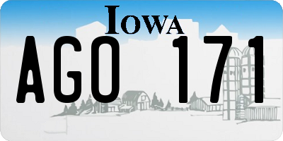 IA license plate AGO171