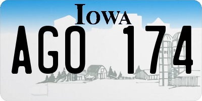 IA license plate AGO174