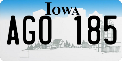 IA license plate AGO185