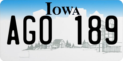 IA license plate AGO189