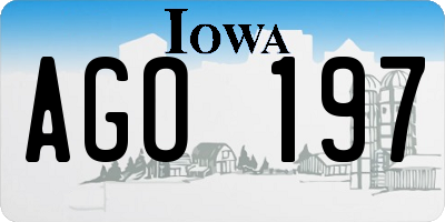 IA license plate AGO197