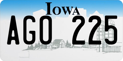 IA license plate AGO225