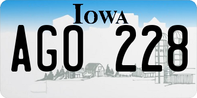 IA license plate AGO228