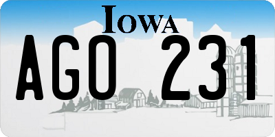 IA license plate AGO231