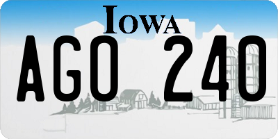 IA license plate AGO240