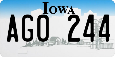 IA license plate AGO244