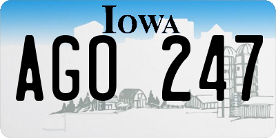 IA license plate AGO247