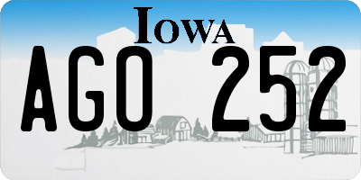 IA license plate AGO252