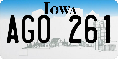 IA license plate AGO261