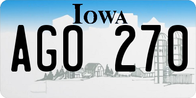 IA license plate AGO270