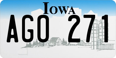 IA license plate AGO271