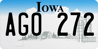 IA license plate AGO272