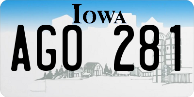 IA license plate AGO281