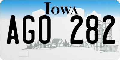 IA license plate AGO282