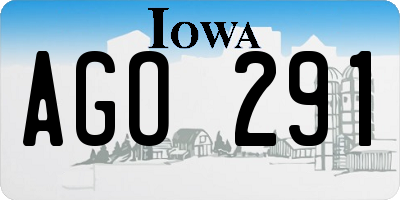 IA license plate AGO291