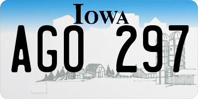IA license plate AGO297