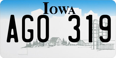 IA license plate AGO319