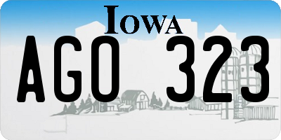 IA license plate AGO323