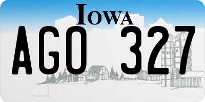 IA license plate AGO327