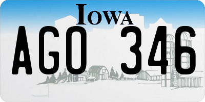 IA license plate AGO346