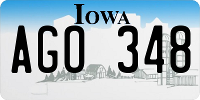 IA license plate AGO348