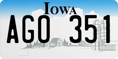 IA license plate AGO351