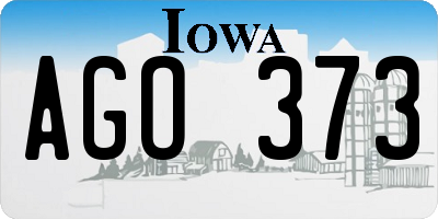 IA license plate AGO373