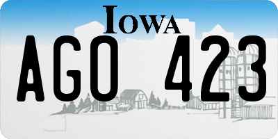 IA license plate AGO423