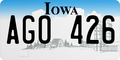 IA license plate AGO426