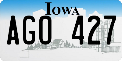 IA license plate AGO427