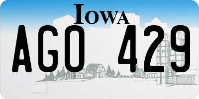 IA license plate AGO429