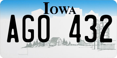 IA license plate AGO432
